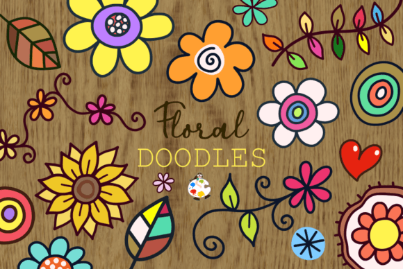 Download Floral Doodles - Crafting Elements - Doodles Collection