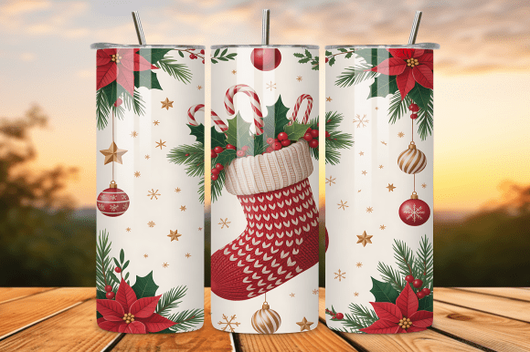 Download Red Christmas Stocking Ornament Tumbler - Premium Resources