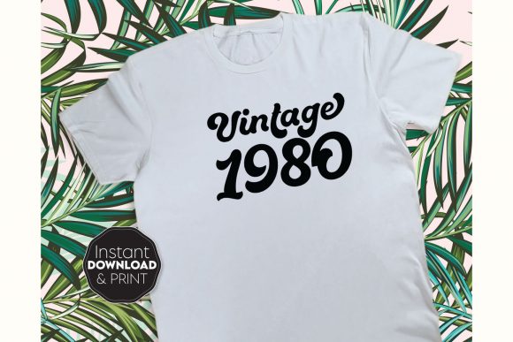 Download Vintage 1980 Shirt Birthday Gift Design - Gift design Collection